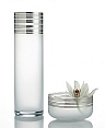 Fine frosted crystalware.