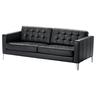image of wholesale closeout black leather sofa