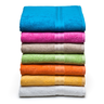 image of wholesale closeout stack of colorful towels