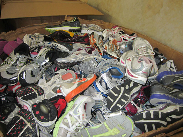 image of wholesale closeout used washed branded sneakers